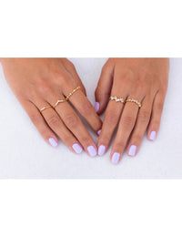 Bague fine avec petits zircons en forme de V