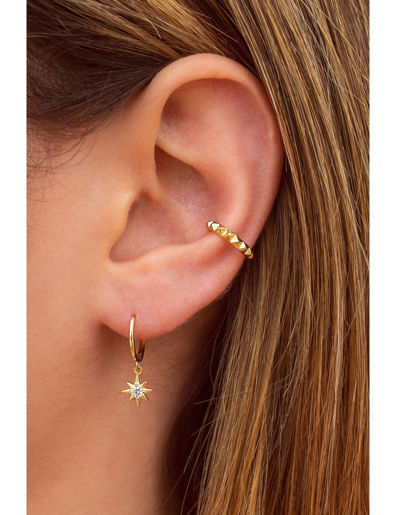 Pendientes ear cuff conch de pinchos