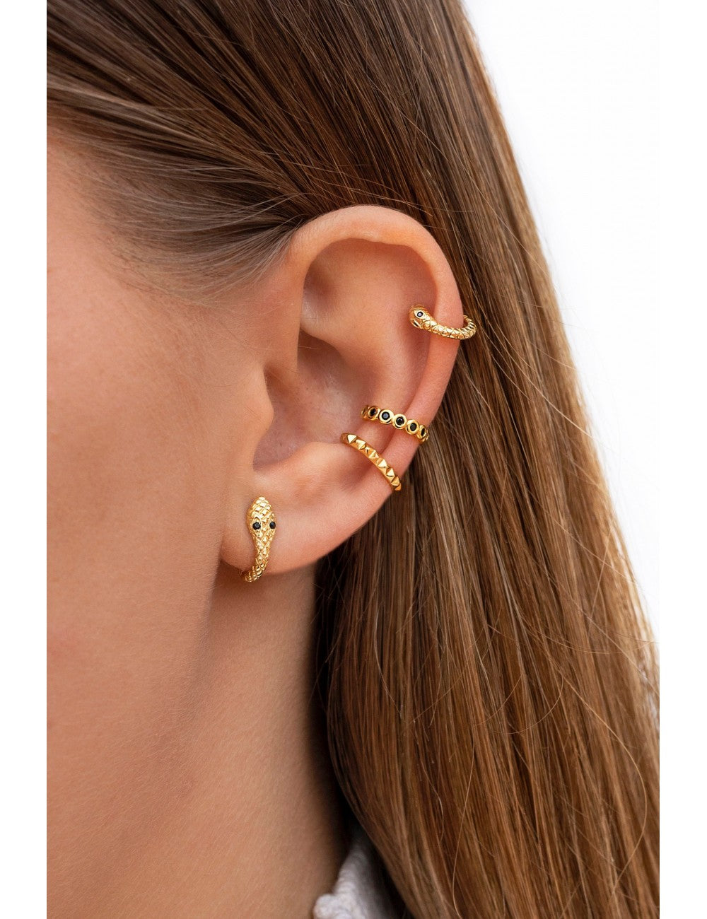 Pendientes ear cuff conch de pinchos