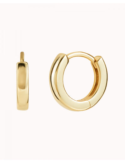 Dainty Square Edges Huggie Hoop Earrings - Three sizes, 8, 10 and 12 mm