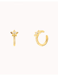 Star Conch Ear Cuff Ohrringe mit Pavé-gefassten Zirkonen
