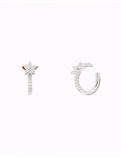 Pendientes conch ear cuff de estrella con circonitas en pavé