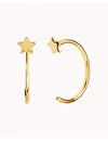 Star Open Huggie Hoop Earrings - Ear hugger