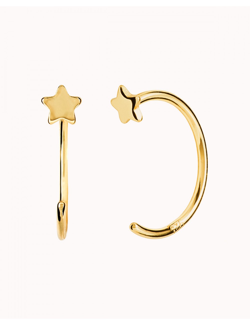 Star Open Huggie Hoop Earrings - Ear hugger