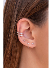 Star Open Huggie Hoop Earrings - Ear hugger