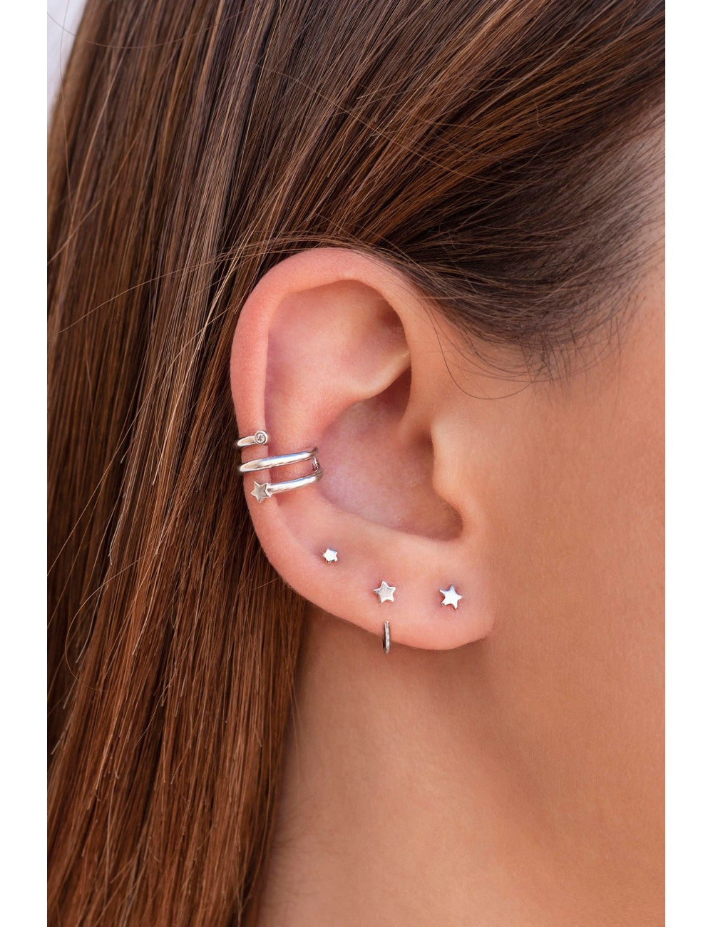 Star Open Huggie Hoop Earrings - Ear hugger