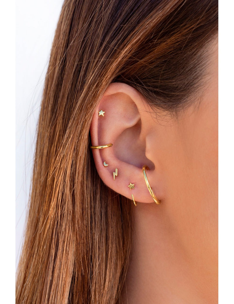 Star Open Huggie Hoop Earrings - Ear hugger