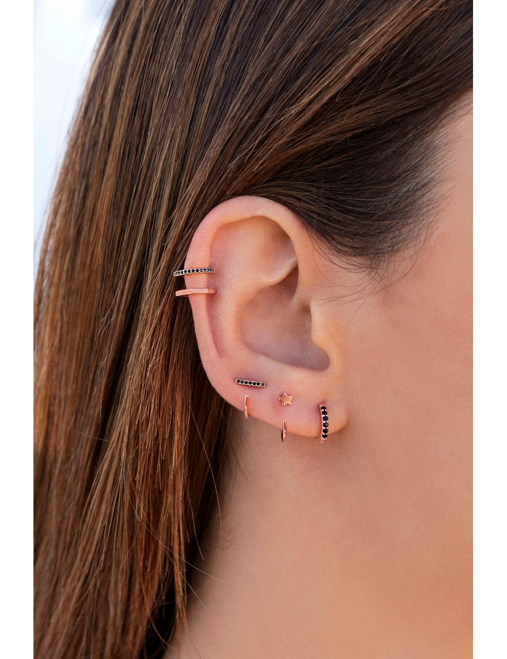 Star Open Huggie Hoop Earrings - Ear hugger