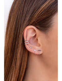 Star Open Huggie Hoop Earrings - Ear hugger