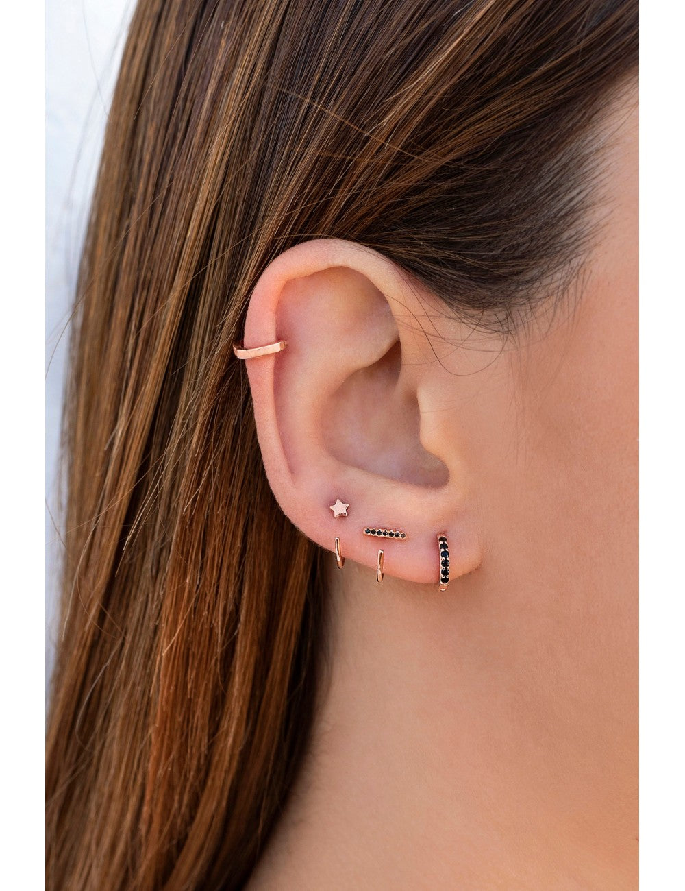 Star Open Huggie Hoop Earrings - Ear hugger