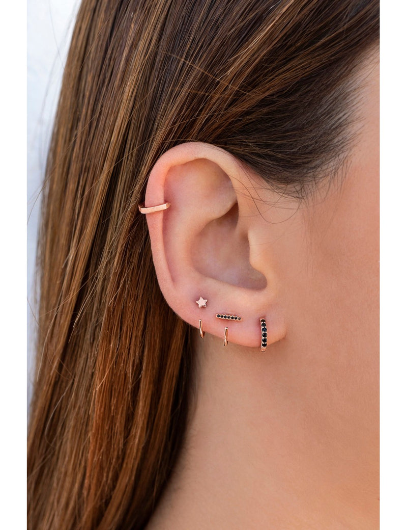 Star Open Huggie Hoop Earrings - Ear hugger