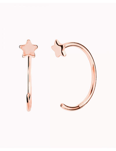 Boucles d'oreilles créoles ouvertes en forme d'étoile
