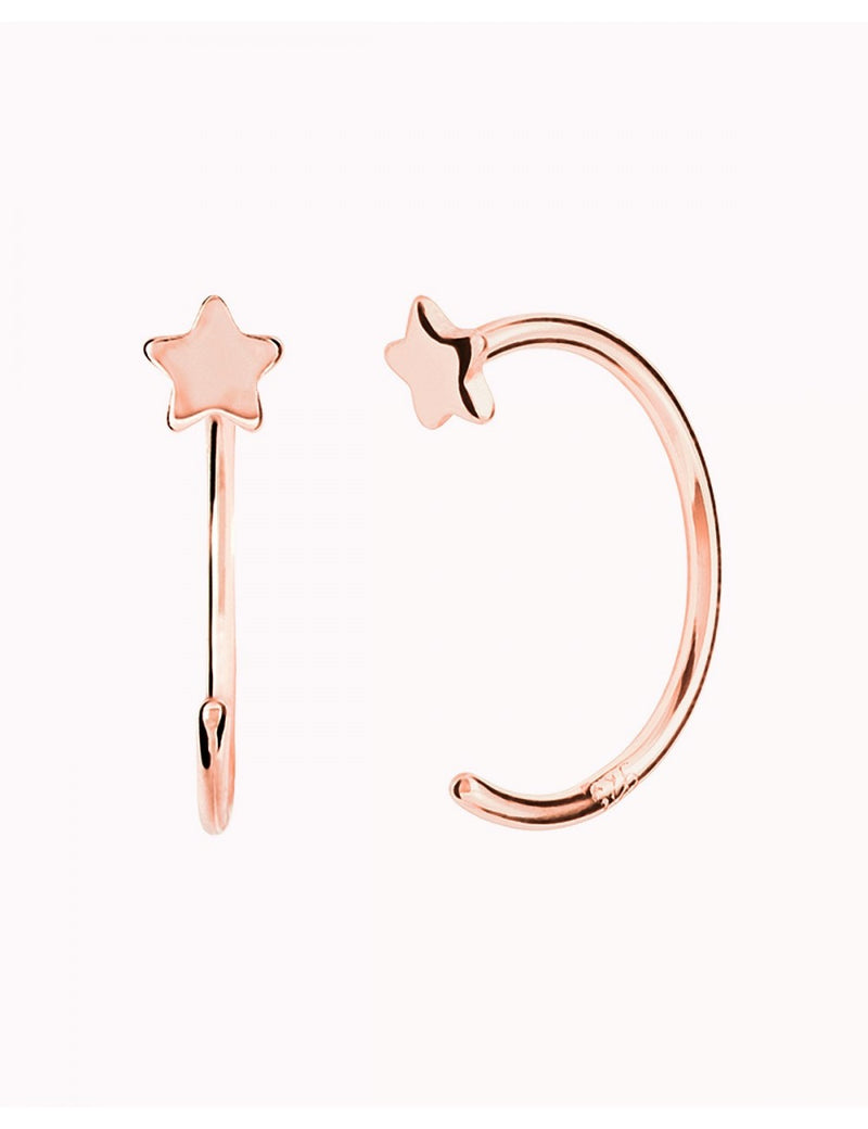 Star Open Huggie Hoop Earrings - Ear hugger