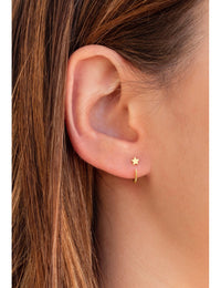 Star Open Huggie Hoop Earrings - Ear hugger