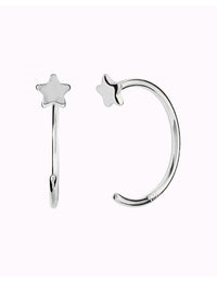 Star Open Huggie Hoop Earrings - Ear hugger