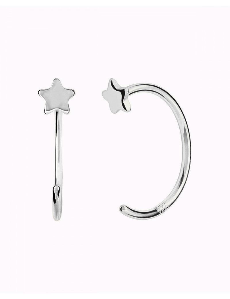Star Open Huggie Hoop Earrings - Ear hugger