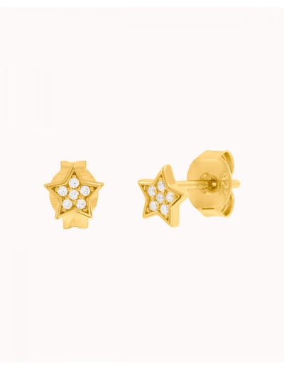 Pendientes stud en forma de estrella con circonitas en pavé