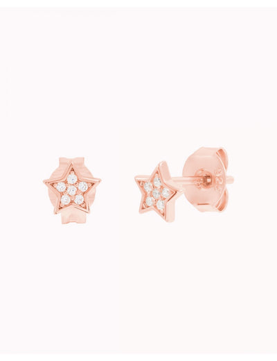 Pendientes stud en forma de estrella con circonitas en pavé