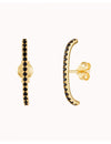 Boucles d'oreilles à tige avec zircons noirs