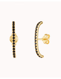 Boucles d'oreilles à tige avec zircons noirs