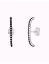 Boucles d'oreilles à tige avec zircons noirs