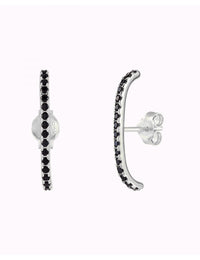 Boucles d'oreilles à tige avec zircons noirs