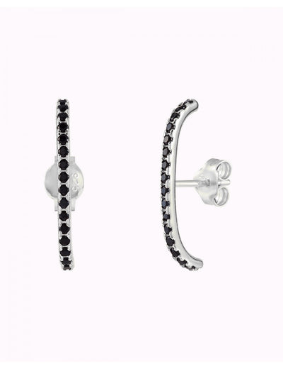 Boucles d'oreilles à tige avec zircons noirs
