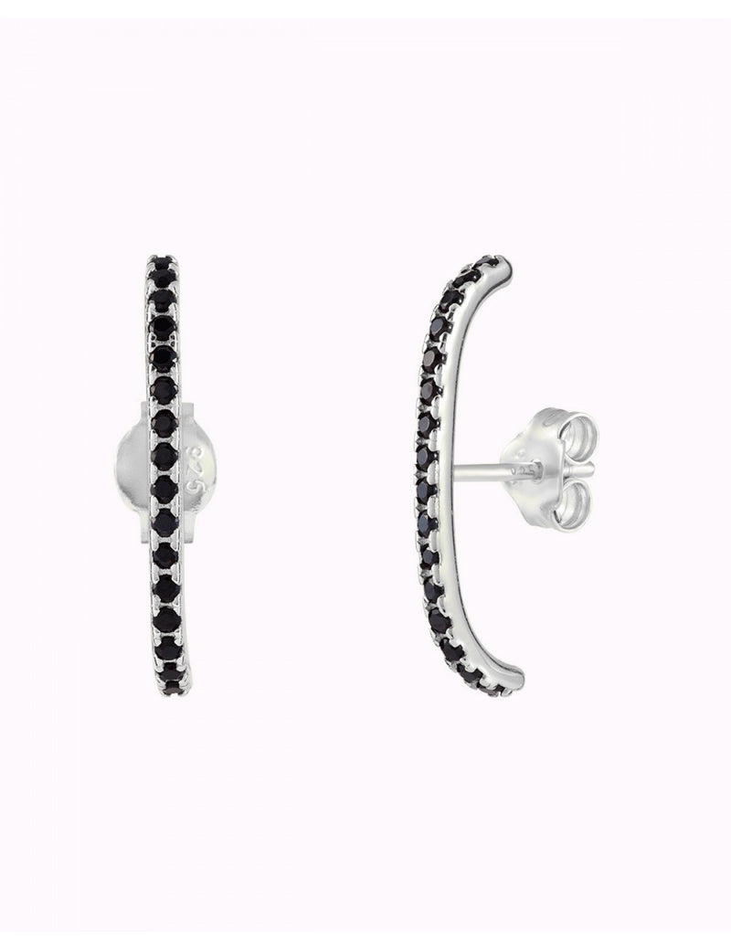 Boucles d'oreilles à tige avec zircons noirs