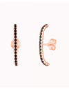 Boucles d'oreilles à tige avec zircons noirs