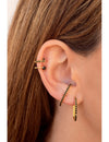 Boucles d'oreilles à tige avec zircons noirs