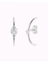Pendientes stud ear lobe cuff con circonita en talla redonda con 3 garras - 4 colores disponibles: Blanco, Negro, Turquesa y Morado