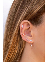 3 Baguette CZ Stud Earrings