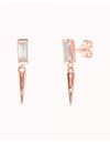 Pendientes stud con circonita en talla baguette y charm en forma de pincho - Dos tamaños disponibles