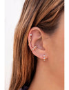 Pendientes stud con cadena colgante y circonitas en talla redonda engastada en 4 garras