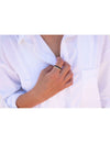 Bague en oxyde de zirconium baguette de forme trapézoïdale - Disponible en 3 couleurs : Blanc, Noir et Violet