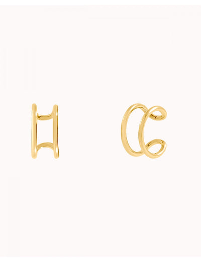 Ear cuff conch fino de doble banda