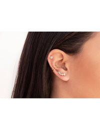Dünne Conch-Ohrmanschette mit Doppelband