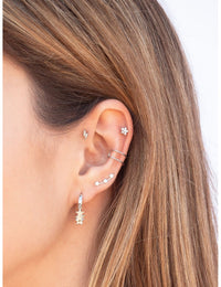 Dünne Conch-Ohrmanschette mit Doppelband