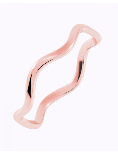 Bague fine en argent avec des vagues