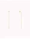 Pendientes threader con circonita engastada en 6 garras