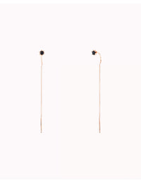Pendientes threader con circonita engastada en 6 garras