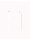 Pendientes threader con circonita engastada en 6 garras