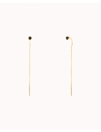 Pendientes threader con circonita engastada en 6 garras