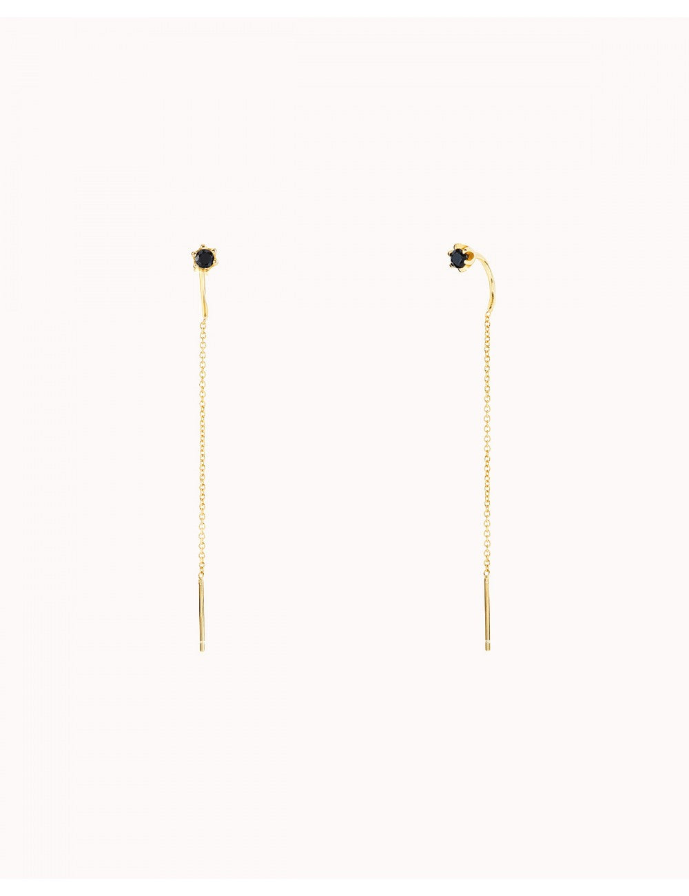 Pendientes threader con circonita engastada en 6 garras