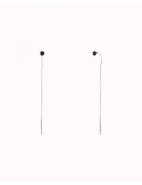 Pendientes threader con circonita engastada en 6 garras