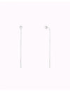 Pendientes threader con circonita engastada en 6 garras