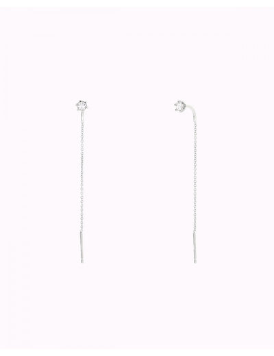 Threader-Ohrringe mit 6-Krallen-Zirkonia