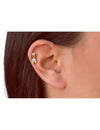 Pendientes stud de circonitas con 2 charms ovalados y circonitas en pavé